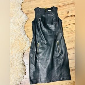 Real leather michael kors size 6 dress